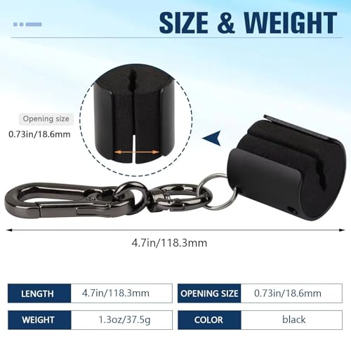 Dovesun Creek Rod Clips Wearable Fishing Rod Holder Clip Fly Fishing Pole Accessories 1PCS & 2PCS - color: Cylindrical-Black-2PCS
