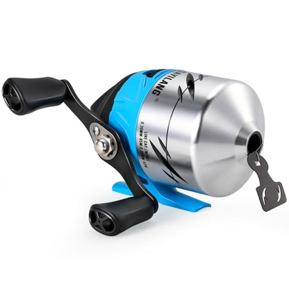 Sougayilang Spincast Fishing Reel,High Speed 3.9:1 Gear Ratio,Trouble-Free Push-Button Bait Casting Design and Reversible Handle for Left/Right Retrieve,Pre-Spooled with Monofilament Line - color: Blue Spincast Reel