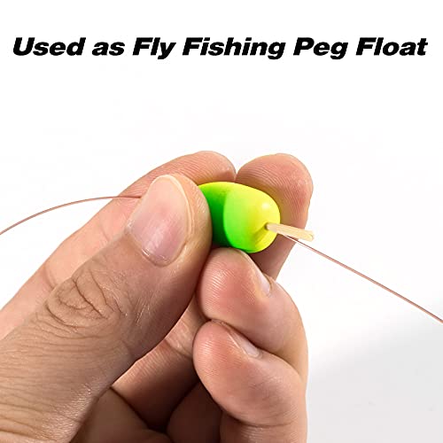 Dr.Fish 30 Pack Oval Foam Floats Fishing Rig Floats Fly Fishing Trout Bobber Strike Indicator Pompano Surf Fishing Rig Walleye Crawler Harness - color: Red and Yellow, size: Large: 1/2"*4/5"