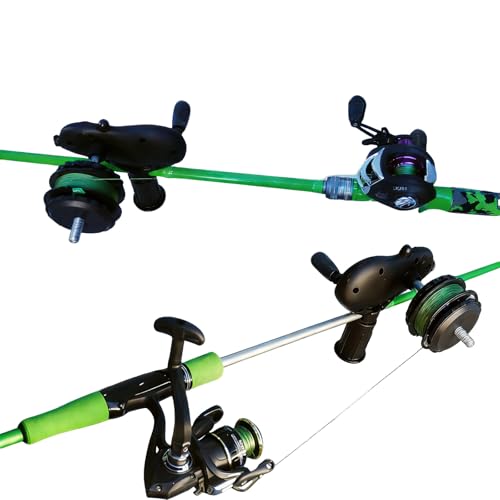 Black Pig-Shaped Fishing Line Winder Spooler, All-in-One Portable Fishing Reel Spooling Station for Spinning, Casting Reels, Clamp-on Rod or Desk Mount, Anti-Twist, Multi-Function, - size: RXQ-XZ