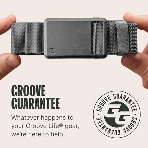 Groove Life Groove Belt Ultra – Men's Golf Belt, Stretch, Magnetic Buckle, Adjustable, Comfortable, Golf - color: Black, size: Large (37-40")