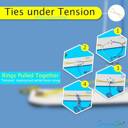 Knot Tying Kit - Simulator Board to Practice Knotting Techniques, Includes Practice Board, Extra Long Cord/Rope, Advanced Components, Ideal Gift for Students, Knot Tying Industries