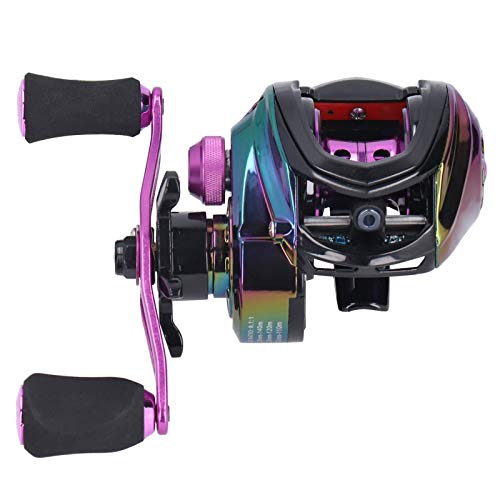 Baitcaster Reels, Magnetic Brake System Bait Caster Reel High Speed Gear Ratio 8.1:1 Low Profile Baitcasting Fishing Reel - size: Right Hand