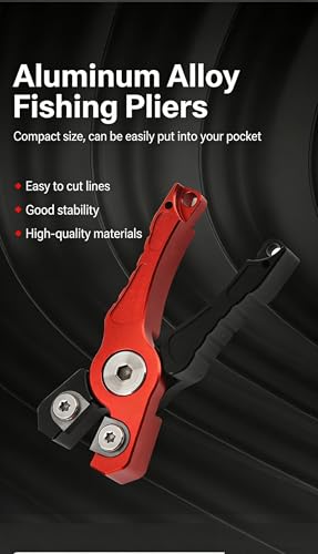 Compact Mini Fishing Line Cutter, Aluminum Alloy Scissors for Braided Lures, Easy-Carry Outdoor Fishing Tool RED