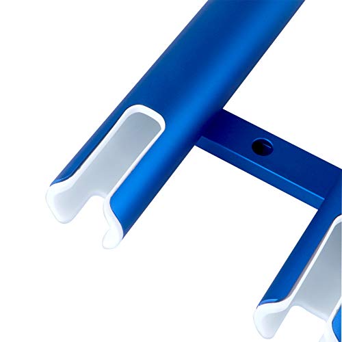 Aluminium Wall-Mounted Fishing Rod Holder for Boat, Garage & Marine - Holds Rods & Poles - color: Large Blue 3 Tubes