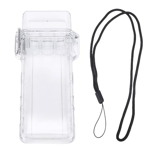 AYNEFY Boating Kayaking Clear ID Badge Box Water Proof Pocket Storage Box Transparent Airtight Lid Keychain Clear Storage Tube for Keys IDs Change Tissues Outdoor Adventures Office