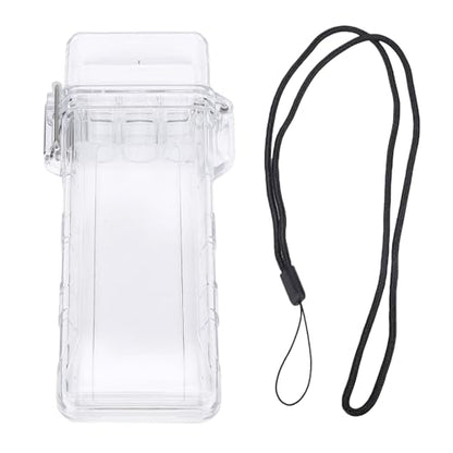 AYNEFY Boating Kayaking Clear ID Badge Box Water Proof Pocket Storage Box Transparent Airtight Lid Keychain Clear Storage Tube for Keys IDs Change Tissues Outdoor Adventures Office