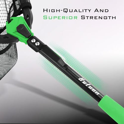YVLEEN Floating Fishing Net Fish Landing Net - Upgraded Design Foldable & Lightweight Freshwater Fishing Landing Net, Ultra-Thin Rubber Fish Net Easy Catch and Release, Fishing Gifts for Men - color: Green 15"/38cm Hoop Size (Not Extendable)