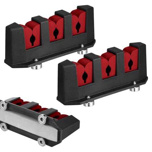 Seenelling 2 Pcs Magnetic Fishing Rod Holder for Car Fishing Pole Rack Vertical Rod Storage Holders for Truck Bed Boat Wall Garage Door - color: Red, size: 3 Rods