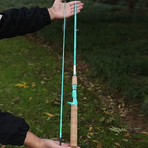 Sougayilang Fishing Rods Ultra Light Rods 2 Pieces Cork Handle Spinning &Baitcasting Rod for Trout Crappie -5'6"
