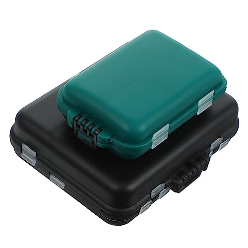 2pcs Fishing Gear Box Organizers Small for Bait Lures Storage Compact Portable Bait Bucket Strong Plastic Material