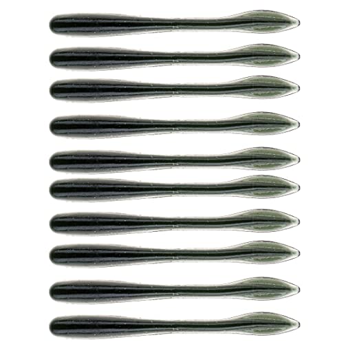 NetBait Crush Worm BaitFuel Infused Soft Worm | Finesse Drop Shot & Shaky Head Bait | 6 Inch, Midnight Green