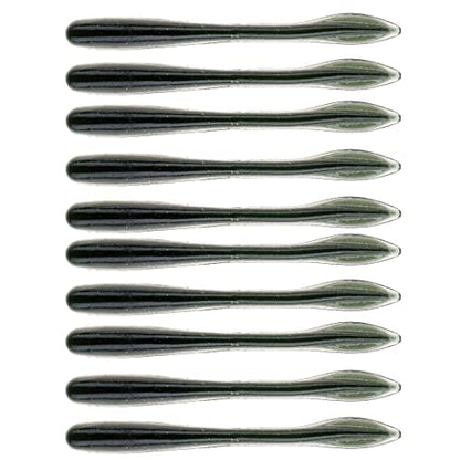 NetBait Crush Worm BaitFuel Infused Soft Worm | Finesse Drop Shot & Shaky Head Bait | 6 Inch, Midnight Green