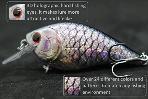 Minnow Crankbait for Bass Fishing Bass Lure Jerkbait Fishing Lures and Tackle Box - color: HC15KB2