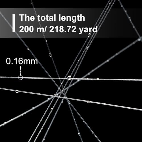 Tatuo 218 Yards/ 654ft Clear Fishing Line 0.16mm Nylon Invisible Thread String for Hanging Christmas Ornaments, Bracelet Making, Sew Hobby, Clear Beading Thread with Bead Needle - size: 0.16mm