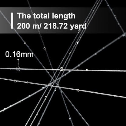 Tatuo 218 Yards/ 654ft Clear Fishing Line 0.16mm Nylon Invisible Thread String for Hanging Christmas Ornaments, Bracelet Making, Sew Hobby, Clear Beading Thread with Bead Needle - size: 0.16mm
