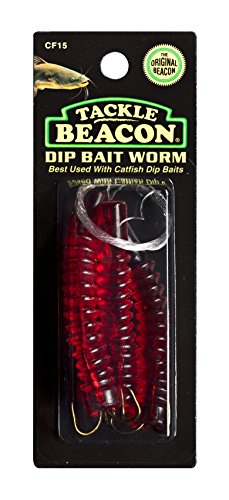Rod-N-Bobb's Tackle Beacon Catfish Red Dip Bait Worm Treble Hook (3 Pack) - #6 Hook Size