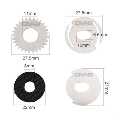 Fishing Baitcasting Reel Drag Clicker Kit Washer Sprocket Carbon Brake Pad Pressure Plate Repair Parts for SLX Right Hand Water Drop Wheel Stainless Steel