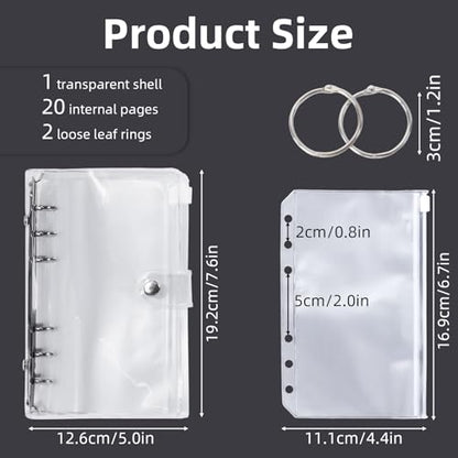Klmnop Fishing Bait Binder, Soft Bait Organizer Travel Portable Tackle Bag for Soft/Hard Baits, Leaders, Lines, Rigs(Clear)