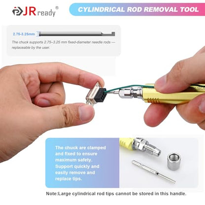 JRready ST5389 Pin Removal Tool Kit Automotive Electrical Wire Terminal Pin Extractor Stroage Handles Push Rod for Delphi Deutsch Molex Amp Harting 7 Release Tools with 21Pcs Replacement Tips - size: 7PCS Pin Extractor+21PCS Replacement Tips