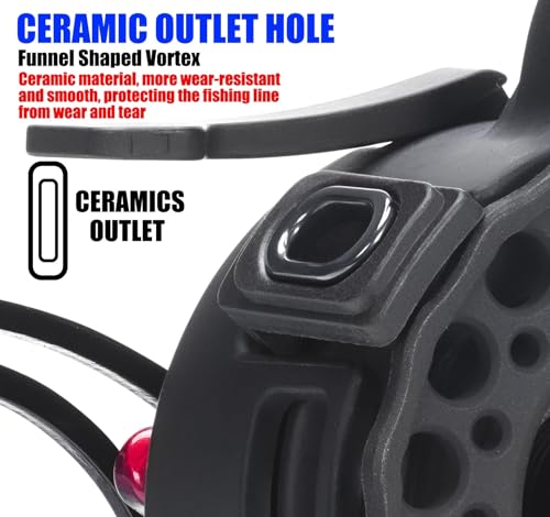 Ultra Portable High-Foot Ice Fishing Reels with Smooth 8KG Drag, Inline Ice Reel and 3.5:1 5+1 BB