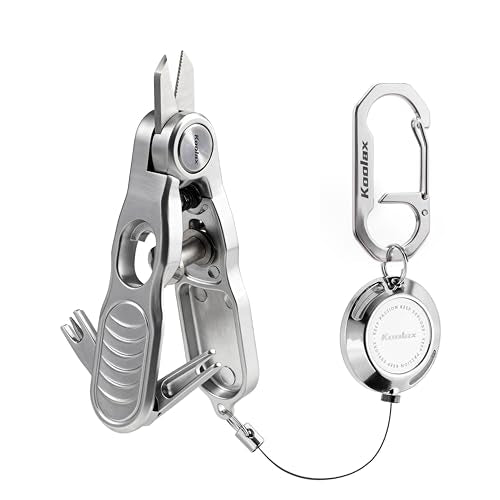 3-in-1 Fishing Line Cutter, Stainless Steel Multi-Function Portable Scissors with Retractor & Knot Tying Tool for Various Fishing Lines - size: JXQ85-80