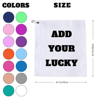 Custom Golf Towel Personalized Photo/Name/Text/Logo Design,16"x16" Microfiber Towels with Clip for Men Bulk 1 to 50 Pack,Create Your Own Picture Initial Fun Golf Club Towels,Birthday Gift for Papa Dad - size: 15.7-inch x 15.7-inch