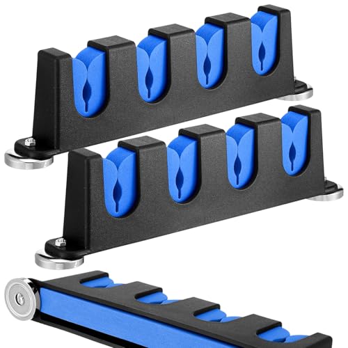 Seenelling 2 Pcs Magnetic Fishing Rod Holder for Car Fishing Pole Rack Vertical Rod Storage Holders for Truck Bed Boat Wall Garage Door - color: Blue, size: 4 Rods