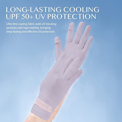 SayWow Driving Gloves Women for Sun UV Protection UPF 50+ Touchscreen Full Finger - color: Purple