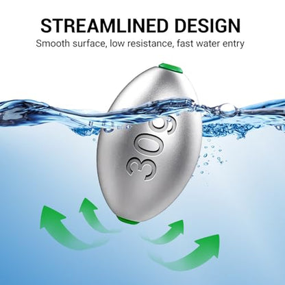 Fishing Egg Lead Sinkers Kit, 20pcs/25pcs Oval Shot Drop Weights Sinker for Bass Carp Catfish Saltwater Freshwater Casting Bottom Fishing Tackle (0.35oz/0.53oz/0.7/1oz) - color: 1oz-20pcs