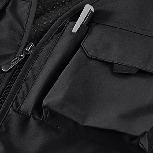 Men's Outdoor Fishing Vest Multi-Pocket Casual Lightweight Quick Dry Travel Photography Hiking Hunting Utility Vests - color: Black, size: Small