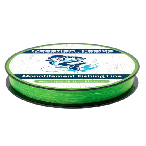Reaction Tackle Monofilament Fishing Line - Premium Nylon Mono Line, Strong & Abrasion-Resistant, Low Memory for Smooth Long Casts - Freshwater & Saltwater - color: Hi Vis Green, size: 4lb (350 Yards)