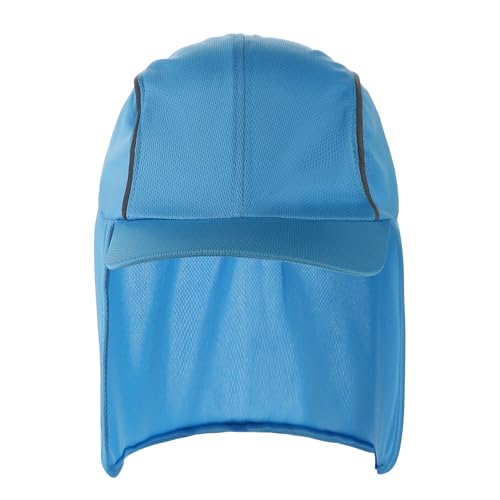 High Visibility Reflective Work Safety Hat Wide Brim Boonie Sun Hat UV Protection Fishing Cap with Neck Flap - color: Blue
