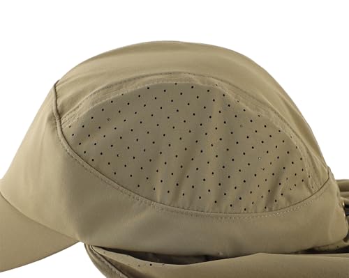 Connectyle Men's Sun Hat with Neck Flap Adjustable Breathable UPF 50+ Sun Protection Baseball Cap for Fishing Hiking Golfing - color: Pea Green