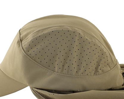Connectyle Men's Sun Hat with Neck Flap Adjustable Breathable UPF 50+ Sun Protection Baseball Cap for Fishing Hiking Golfing - color: Pea Green