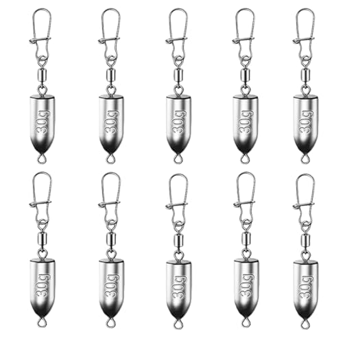 6PCS Bullet Drop Weights Sinkers Fishing Weights Lead Weights Sinkers Drop Shot Weights Catfishing Sinkers for Saltwater Freshwater Fishing - 2.82oz(80g) - size: 1.06oz(30g)