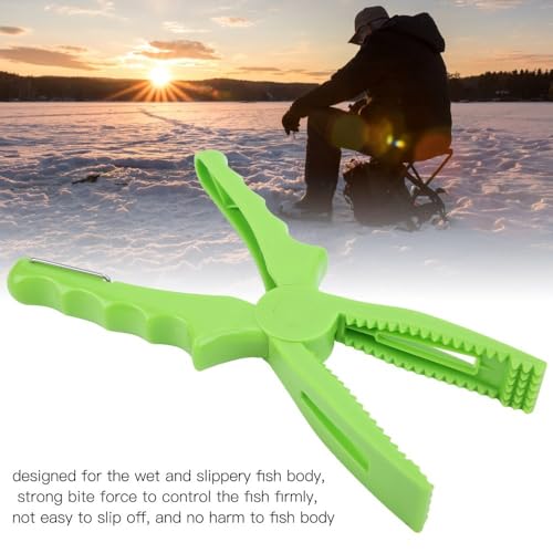 2 Pcs Fishing Pliers 8.1 Inch – ABS Fish Grip Clamp with Ergonomic Handle and Lanyard for Saltwater and Freshwater Fishing, Lightweight Portable Tackle Tool - color: Green
