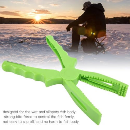 2 Pcs Fishing Pliers 8.1 Inch – ABS Fish Grip Clamp with Ergonomic Handle and Lanyard for Saltwater and Freshwater Fishing, Lightweight Portable Tackle Tool - color: Green