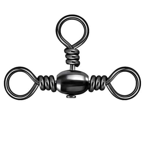 Alwonder 50-Pack 3 Way Swivels Fishing Tackle High Strength Stainless Steel Barrel Swivels 35-175LB Three Way Swivel for Saltwater Freshwater Catfish Rigs Surf Fishing Rigs - size: #2-101LB
