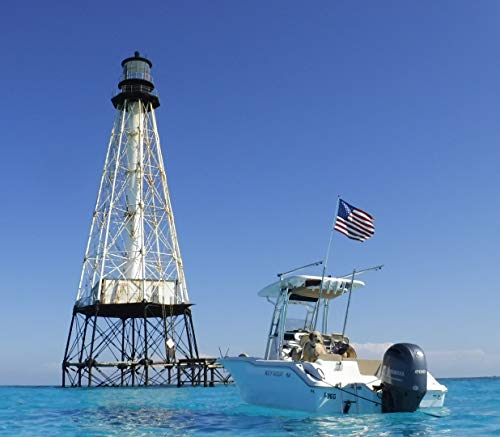 South Wind Designs Boat Flag Pole - Boat Flagpole for Rod Holder & Rocket Launcher, Marine Grade Fiberglass, EVA Foam Base with Gimbal End & Stainless Flag Clips - Two 3ft Poles - size: Two 3' Poles