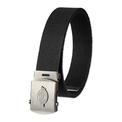 Dickies mens Fabric Web Plaque Logo Buckle Belt - Fits Up to Size 42" Waist - color: Black, size: Large-X-Large