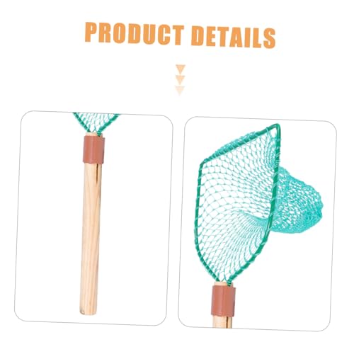 FRCOLOR Fishing Net with Wooden Handle 30cm Large Mesh Handheld Fish Landing Net for Home and Outdoor Fishing