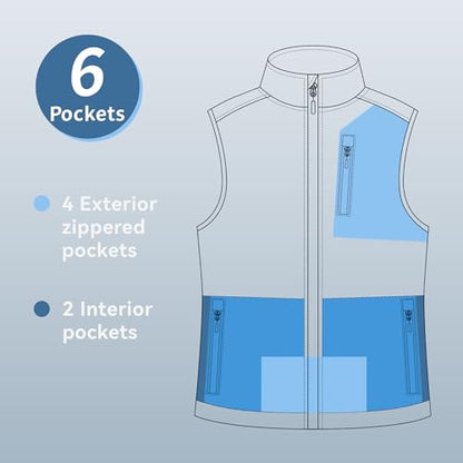 Men's Lightweight Vest Golf Soft Shell Vests Travel Casual Sleeveless Jacket Windbreaker Hiking Outerwear - color: Black, size: Large