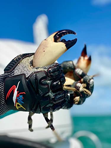 D Vein Lobster Diving Gloves, Cut & Puncture Resistant for Spearfishing - size: Medium