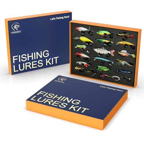 41 Pcs Fishing Lures Kit for Bass Trout & Pike | All-in-One Fishing Gear Gift Set | Premium Fishing Tackle Box for Beginners, Dad, Men (Freshwater & Saltwater) - style: Business Style