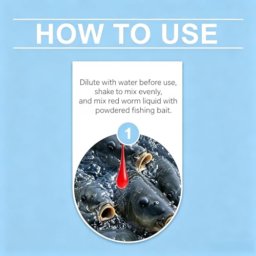 Red Worm Liquid Fish Attractant Spray | Concentrated Bait Scent Additive for Freshwater Fishing | Fast Acting Lure Booster for Watersides & Runs - color: 1pcs