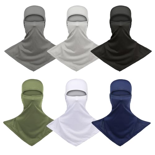 6 Packs Ski Mask Sun UV Protection Hood Breathable, Balaclava Face Mask for Men Women - Motorcycle Fish - color: 6pcs Color Mix3