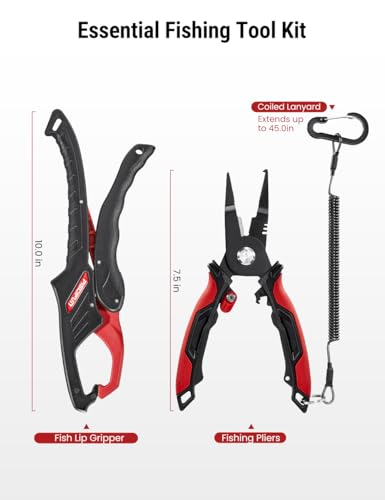 Piscifun Fishing Tool Kit, Stainless Steel Fishing Gear Set with Corrosion Resistant Tools for Freshwater Saltwater Fishing, Practical Fishing Gifts for Men and Anglers - style: 2PCS - Pliers & Gripper Kit