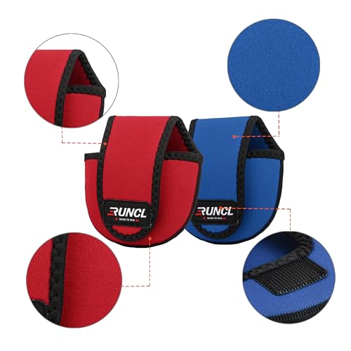 RUNCL Fishing Rod Sleeves & Reel Bags, Spinning/Casting Rod Socks & Spinning/Baitcasting Reel Covers - Protection Solution, Space Saver, Perfect Storage - Fishing Pole Sleeves & Reel Pouch (2 Pack) - color: Casting Rod Sleeves*2pcs+Reel Bags*2pcs,(Black)