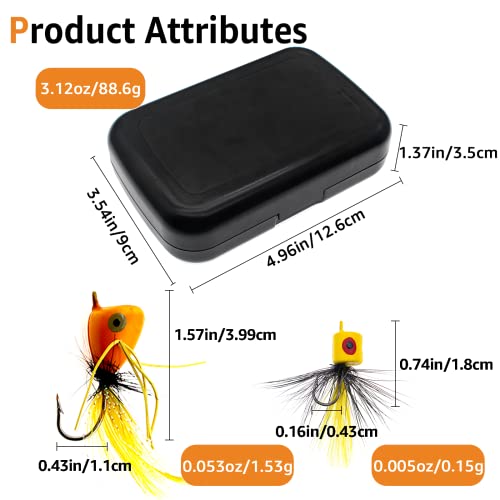 Fly Fishing Poppers Fly Fishing Dry Flies Topwater Fishing Lures Bass Popper Flies Bugs Lures Panfish Bait Fly Trout Bobber Flies Kit for Bass Trout Panfish Bluegill Salmon - color: B: 20pcs Fly Fishing Poppers